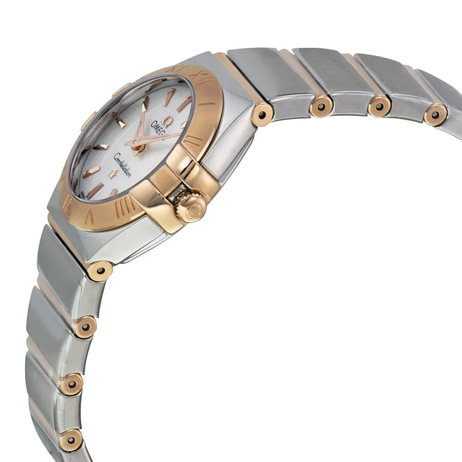 Omega Constellation White Mother of Pearl Dial Stainless Steel and 18kt Rose Gold Ladies Watch 12320246005003 123.20.24.60.05.003