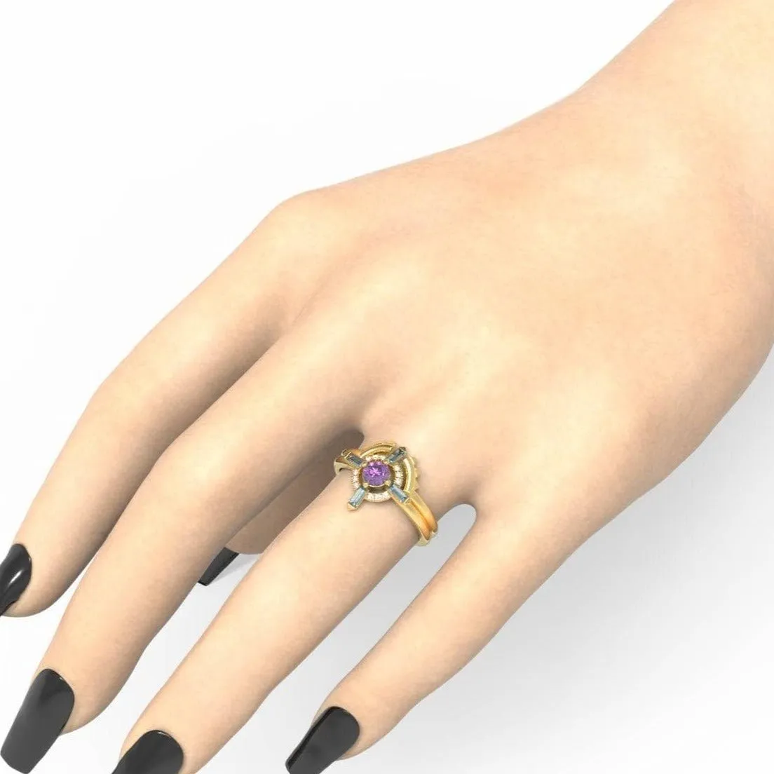 Outlaw's Ring Set- 14k Yellow Gold Video Game Inspired Rings