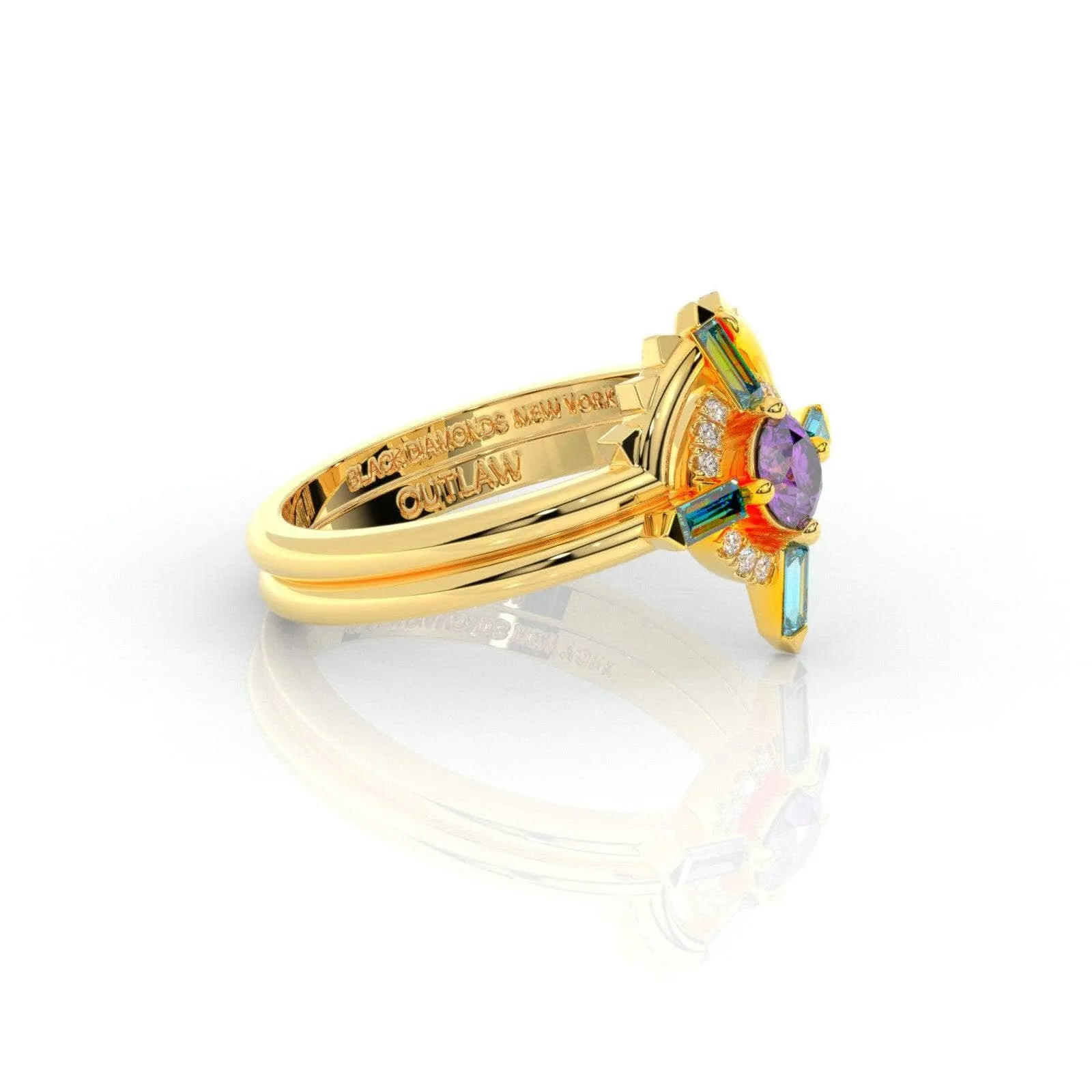 Outlaw's Ring Set- 14k Yellow Gold Video Game Inspired Rings
