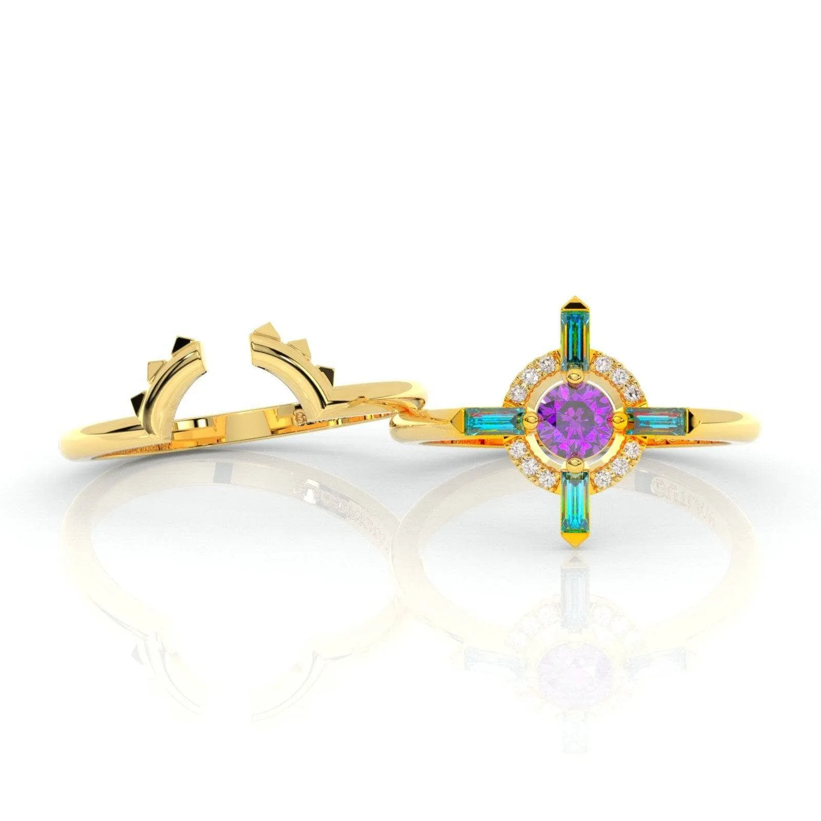 Outlaw's Ring Set- 14k Yellow Gold Video Game Inspired Rings