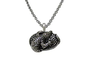 Oval Alligator Pendant Necklace