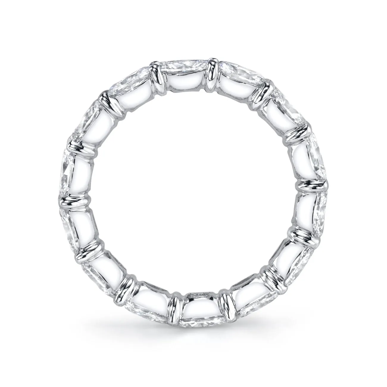 Oval Cut 2.74 ct Platinum Diamond Eternity Band Ring