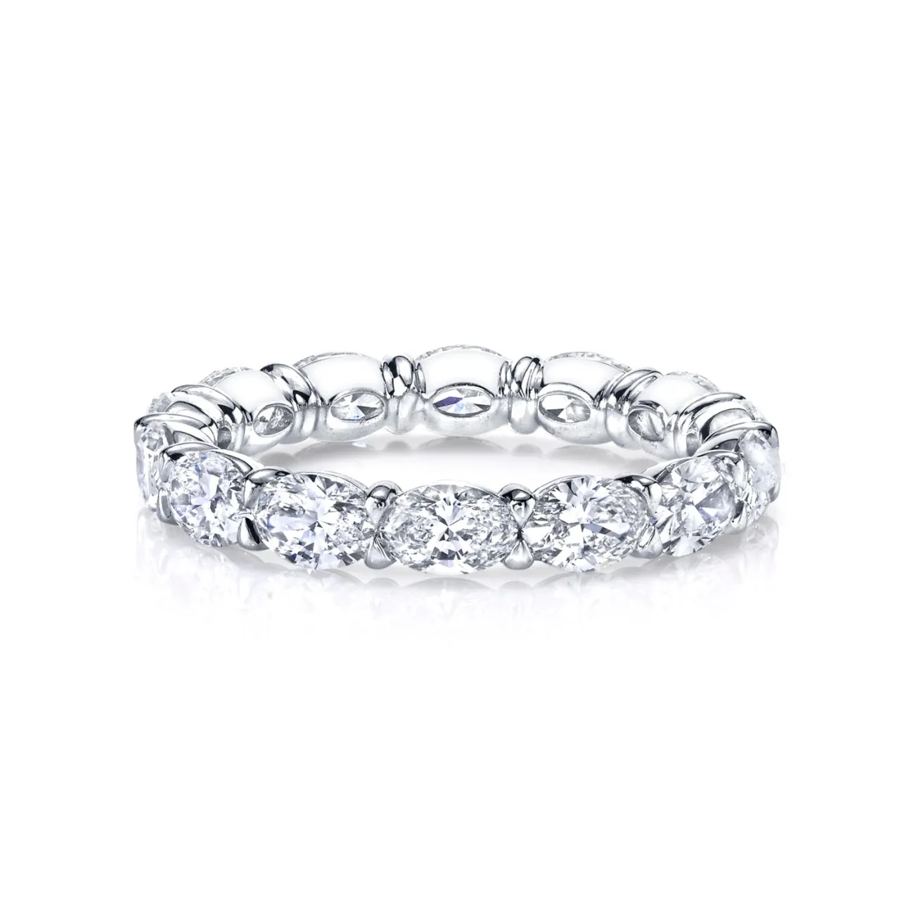 Oval Cut 2.74 ct Platinum Diamond Eternity Band Ring
