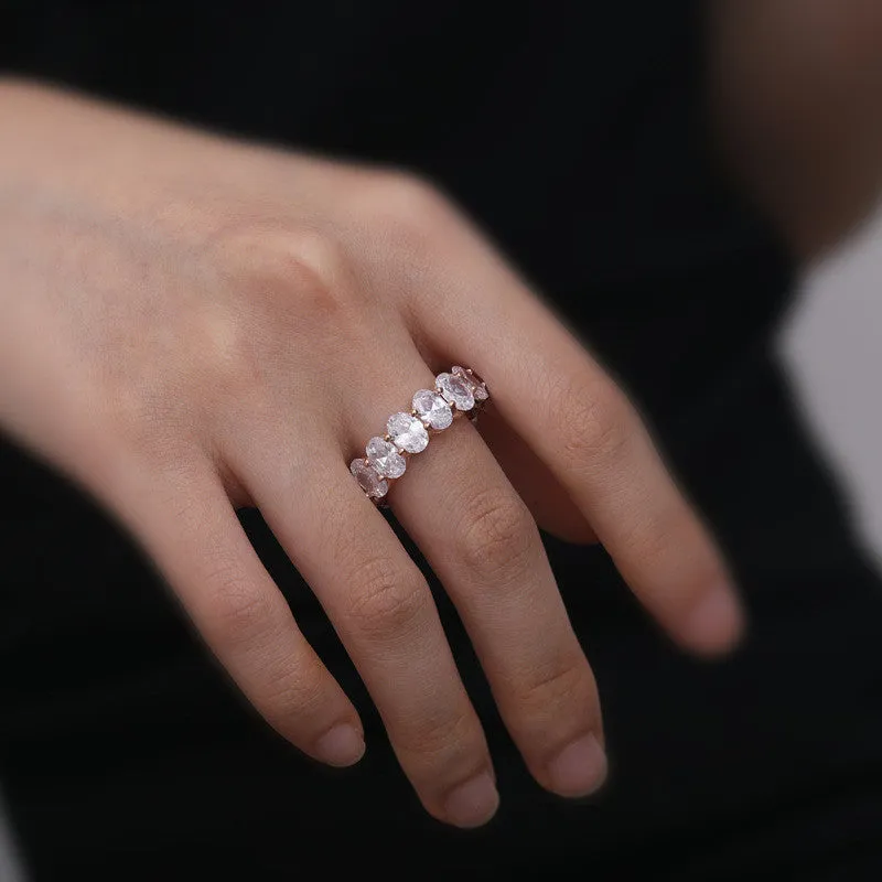 Oval Cut Created Diamond Full Eternity Ring