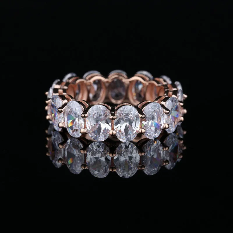 Oval Cut Created Diamond Full Eternity Ring