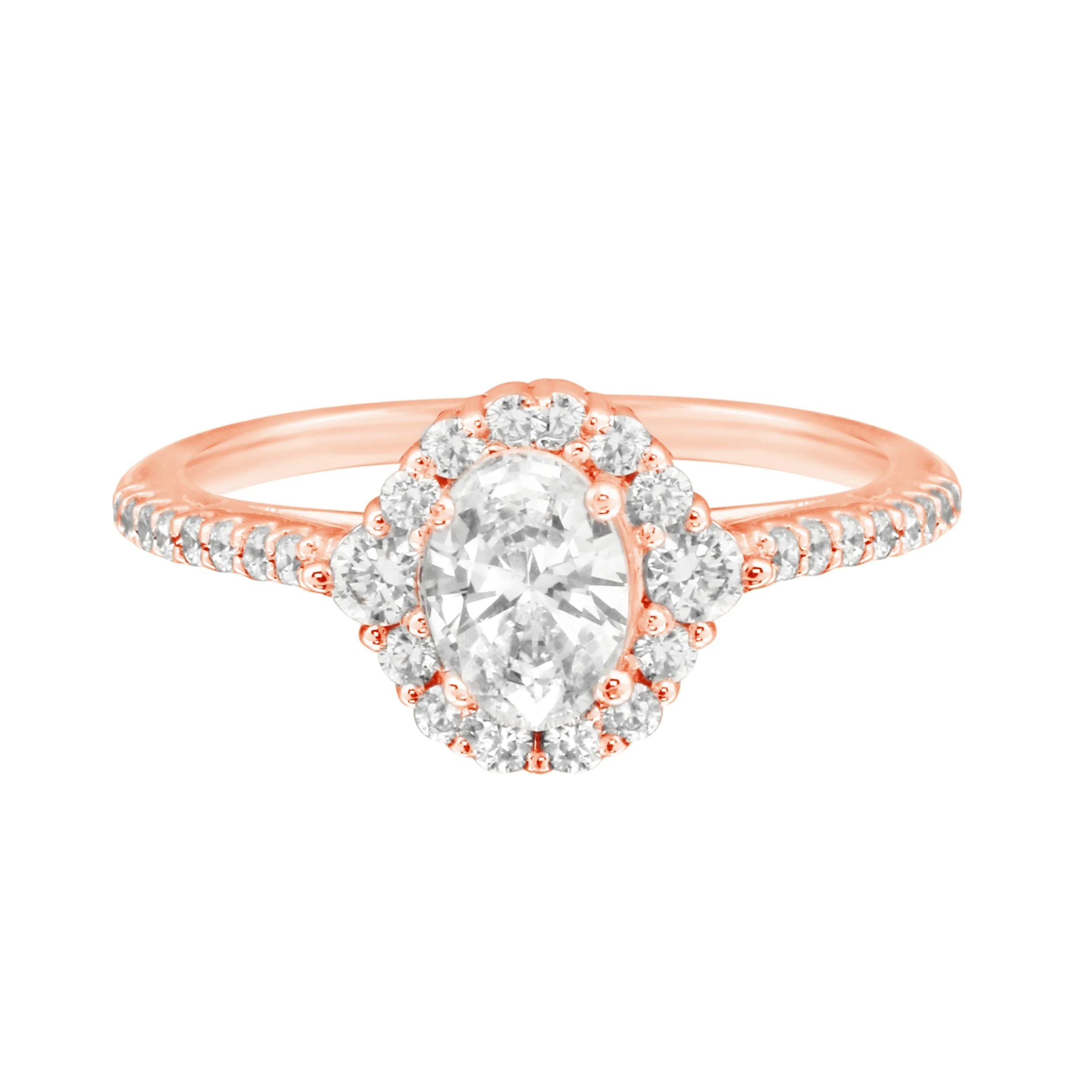 Oval Diamond Halo Engagement Ring Setting