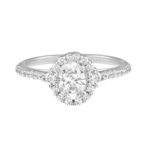 Oval Diamond Halo Engagement Ring Setting