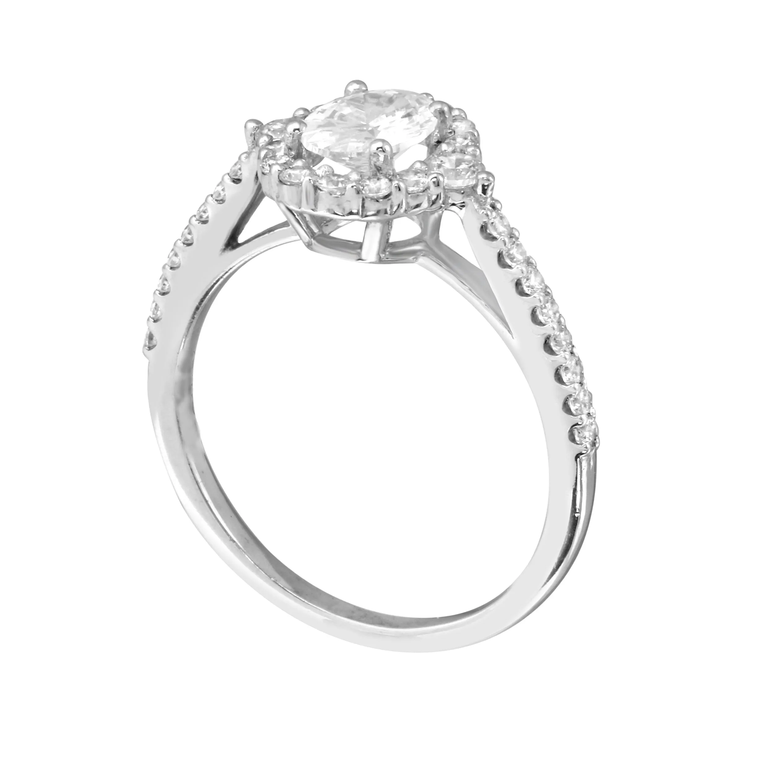 Oval Diamond Halo Engagement Ring Setting
