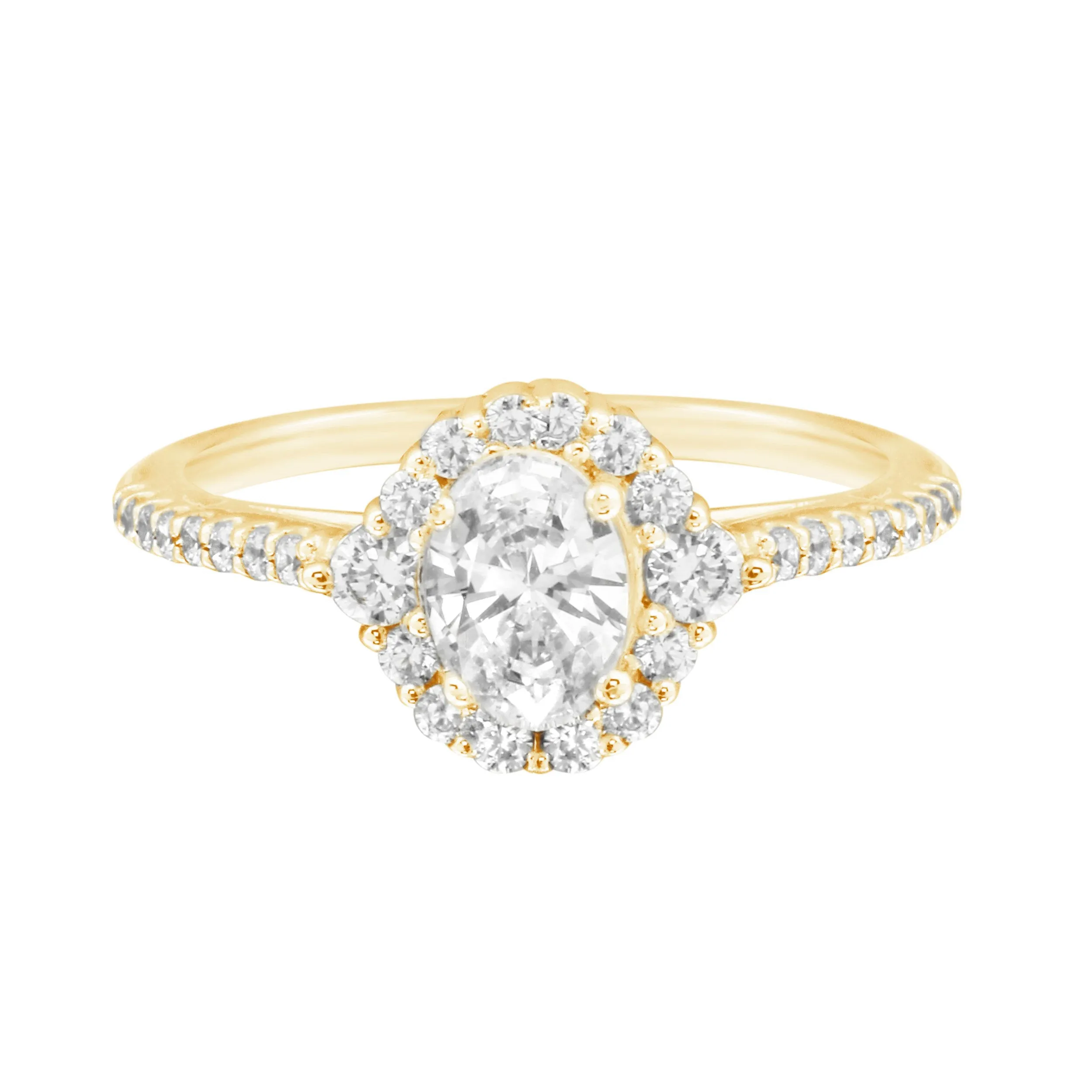 Oval Diamond Halo Engagement Ring Setting