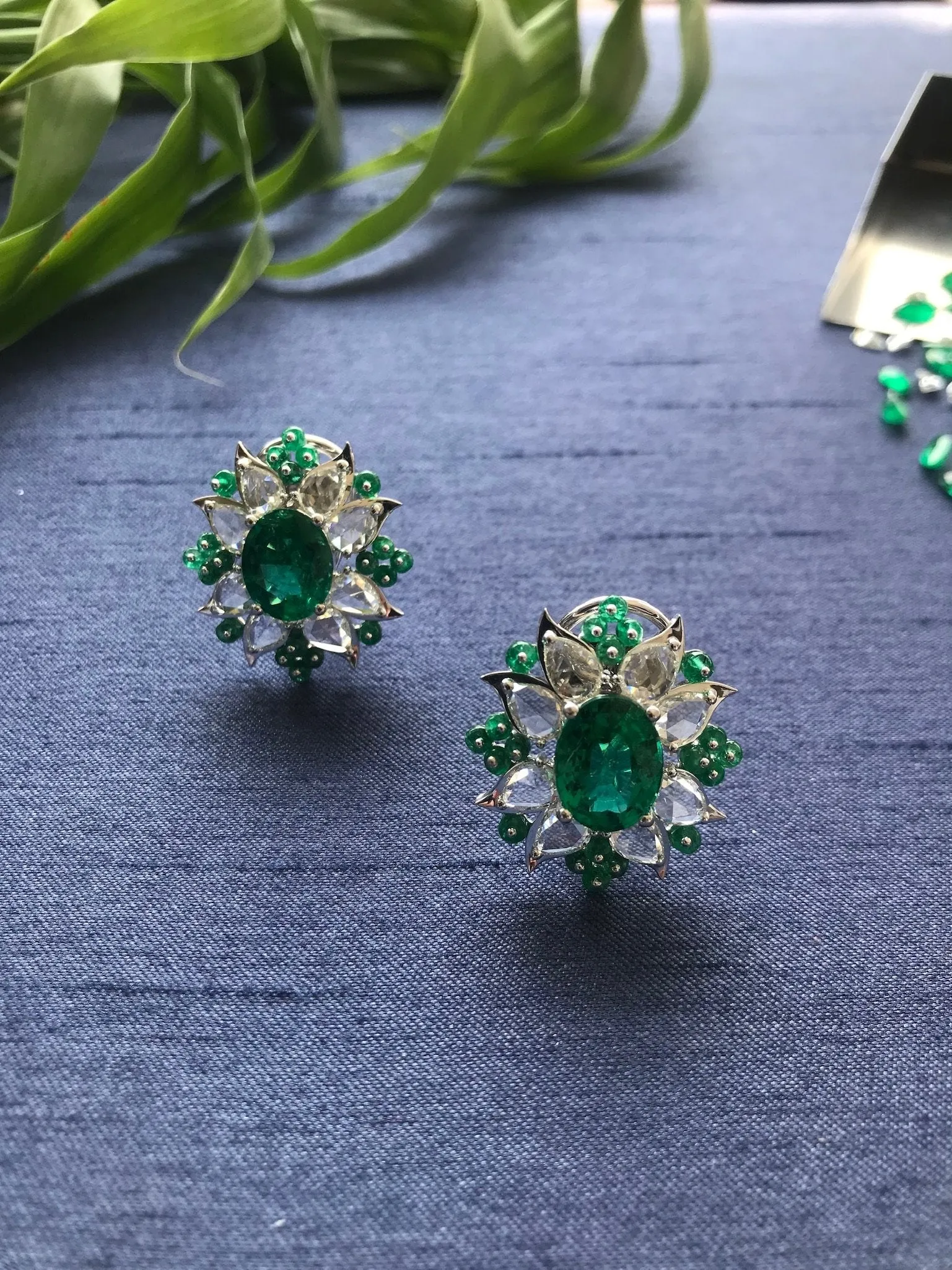 Oval Emerald Earrings