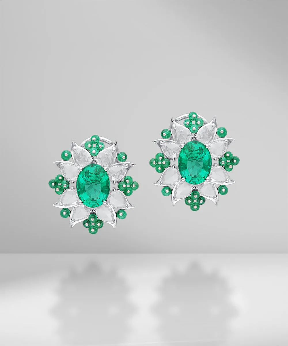 Oval Emerald Earrings