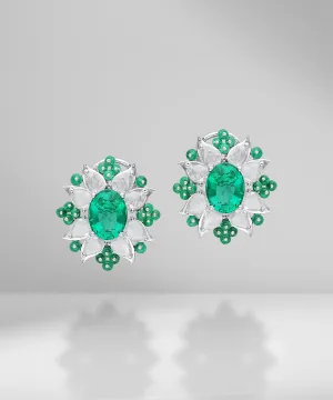 Oval Emerald Earrings