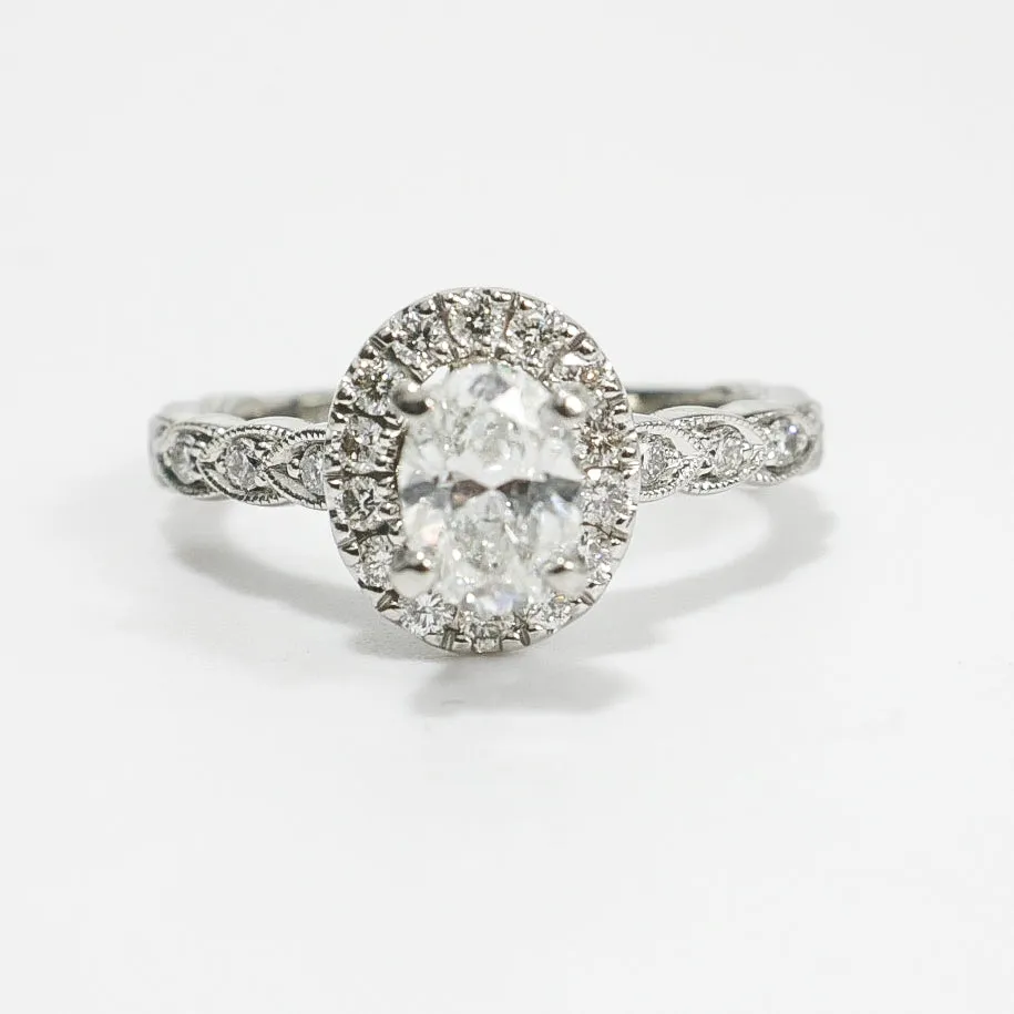 OVAL NATURAL DIAMOND ENGAGEMENT RING