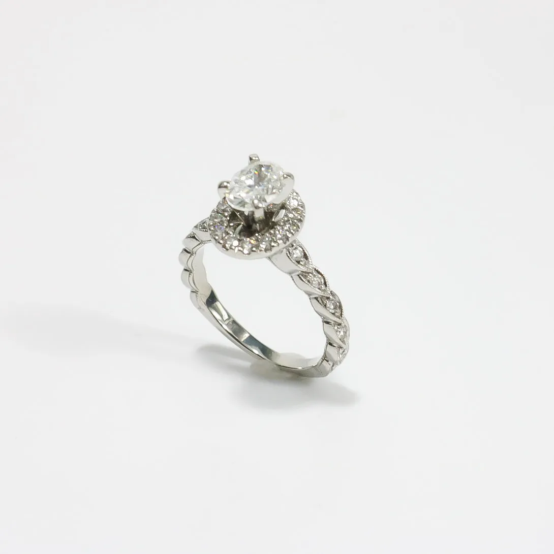 OVAL NATURAL DIAMOND ENGAGEMENT RING
