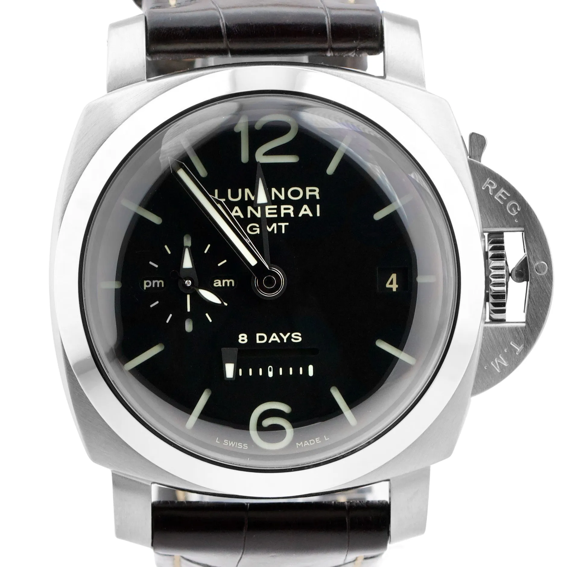Panerai PAM 233 Luminor Marina 1950 GMT 8 Days 44mm Stainless Watch PAM00233