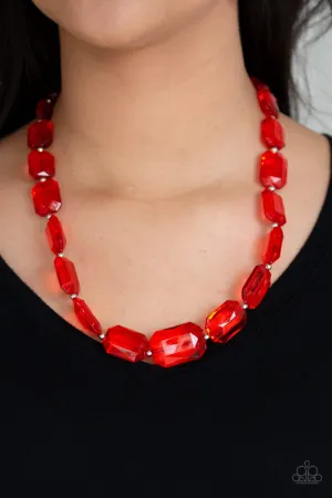 Paparazzi ICE Versa - Red Acrylic Necklace