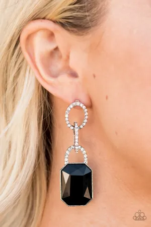 Paparazzi - Superstar Status - Black Earrings