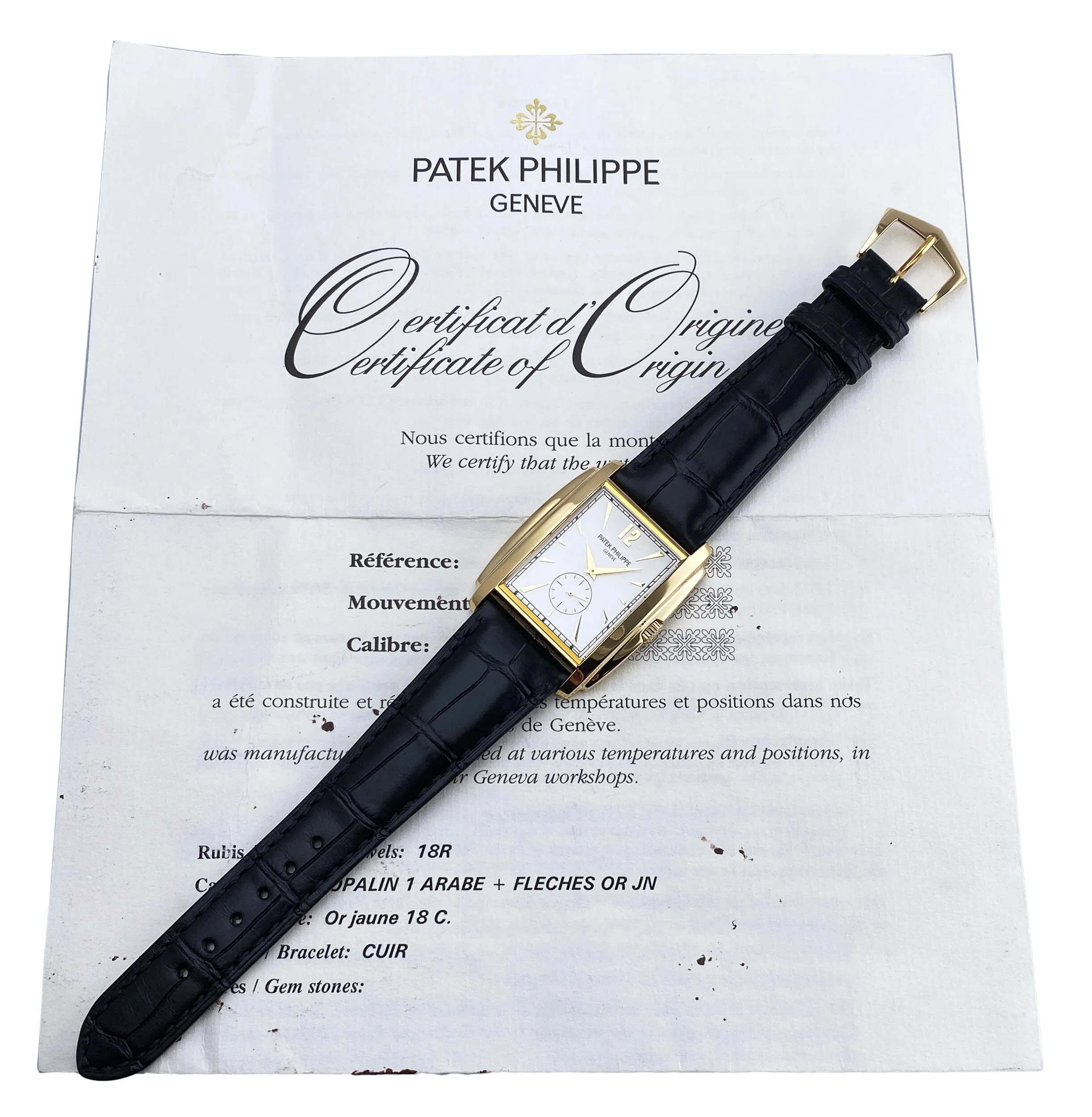 Patek Philippe Gondolo 5124J 18K Yellow Gold Mens Watch Papers