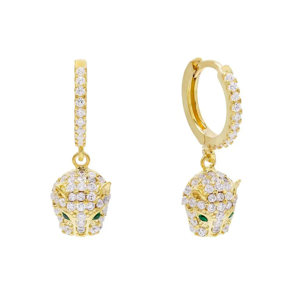 Pavé Panther Huggie Earring