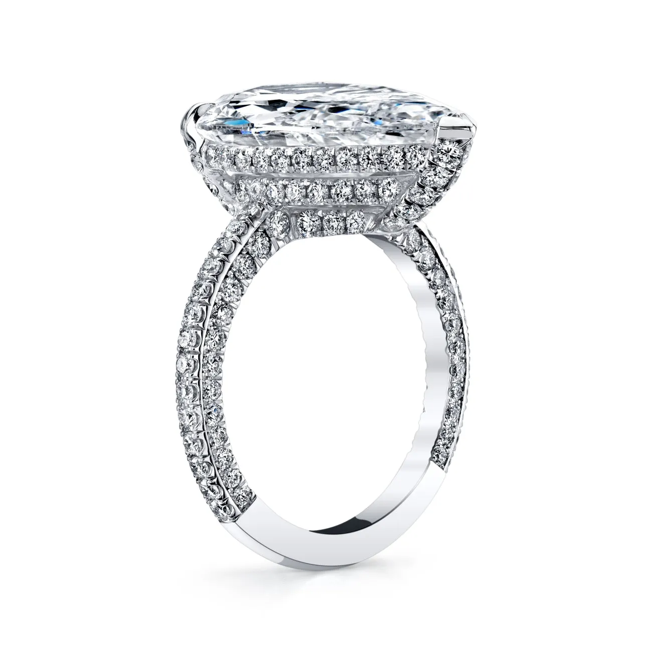 Pear Cut 6.47 ct Platinum Micro Pavè Diamond Engagement Ring (Pre-Order)