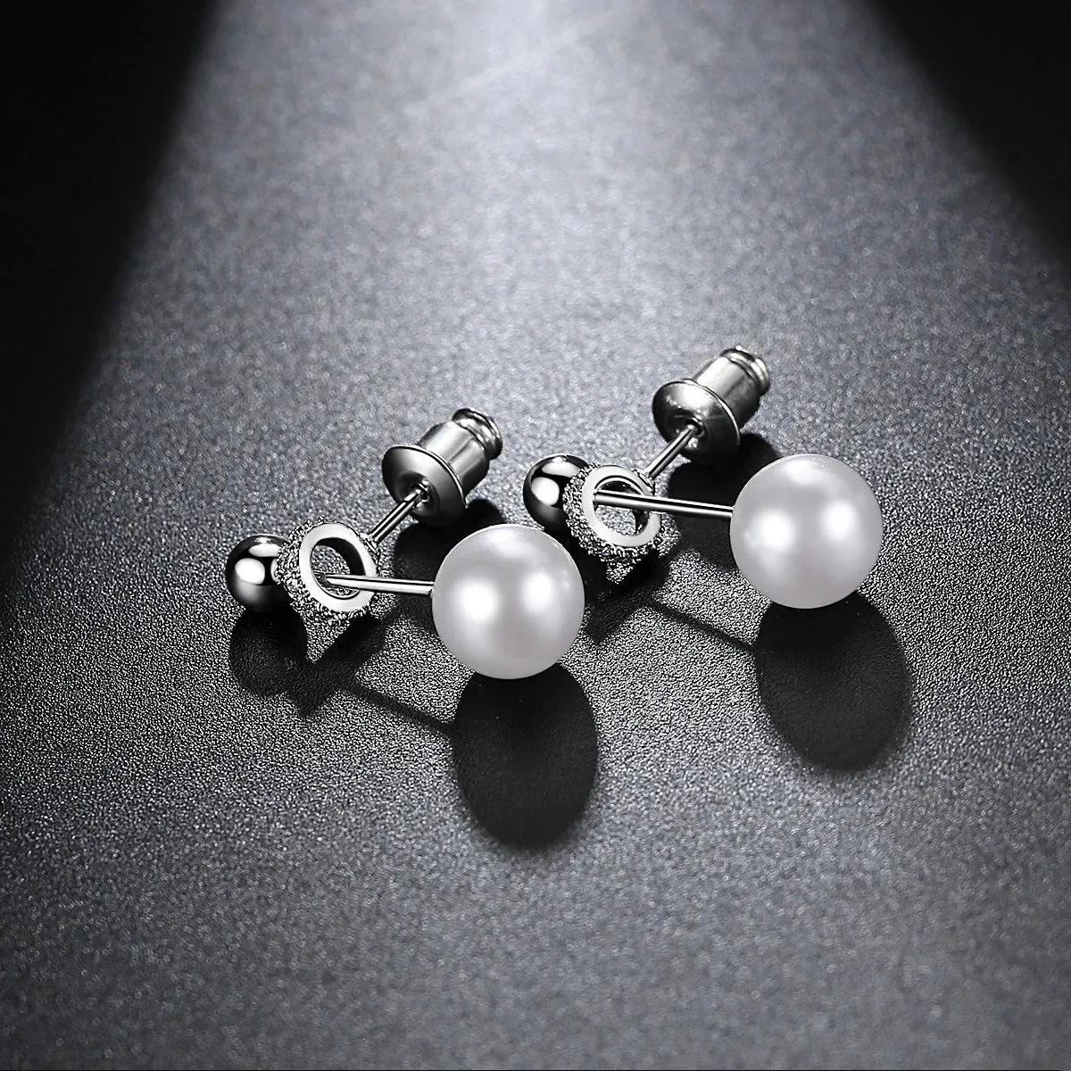 Pearl & Cubic Zirconia Interlocked Drop Earrings