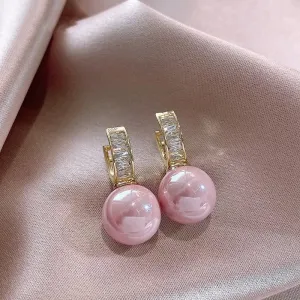 Pearl Earrings for Women Gold Color Temperament Lady's Accessory Wedding Party Trendy Jewelry