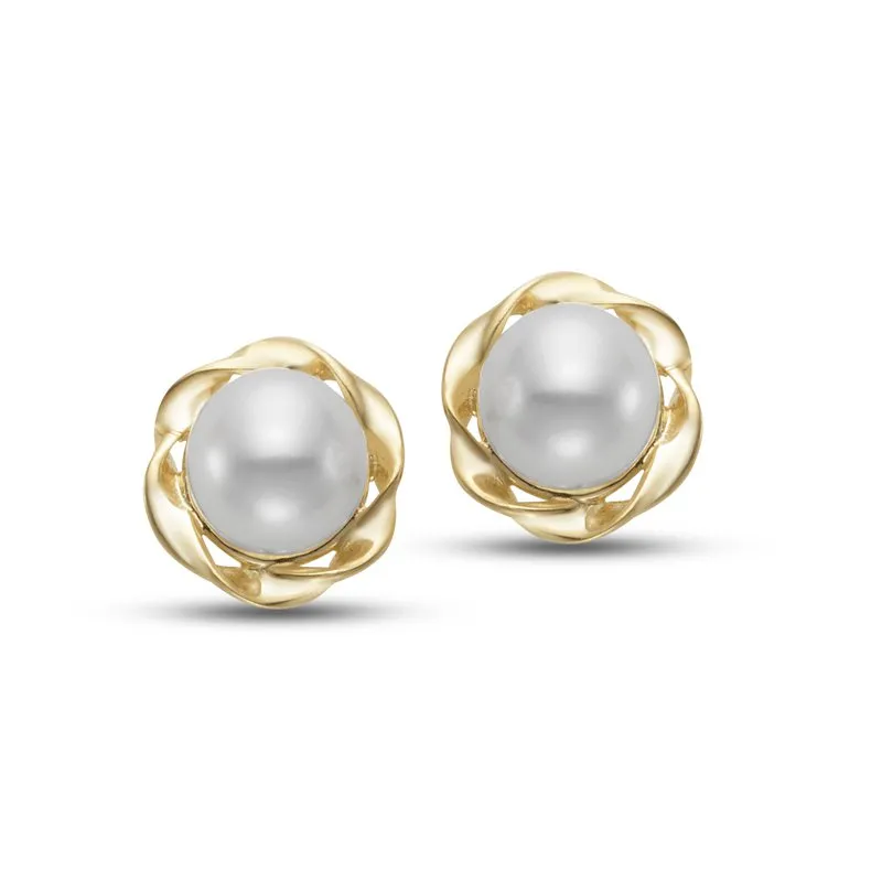 Pearl Flower Stud Earrings