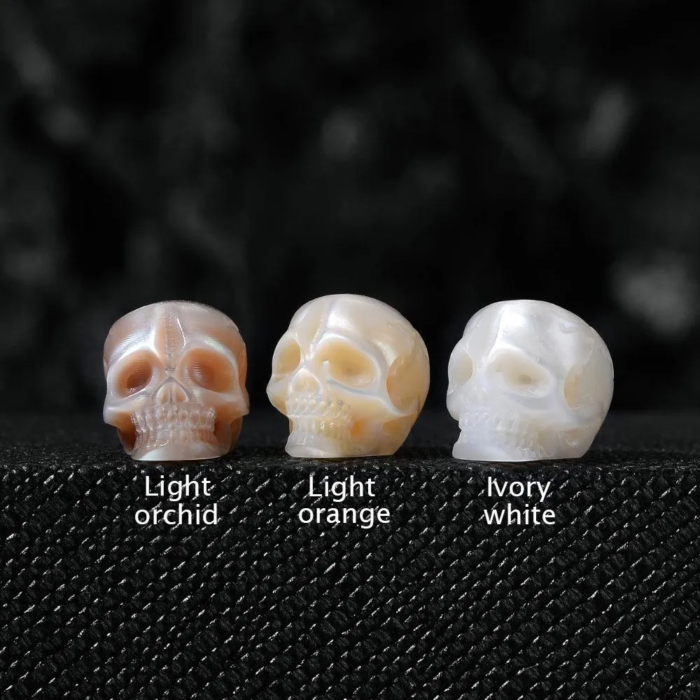 Pearl Skull Four Leaf Clover Threader Earrings
