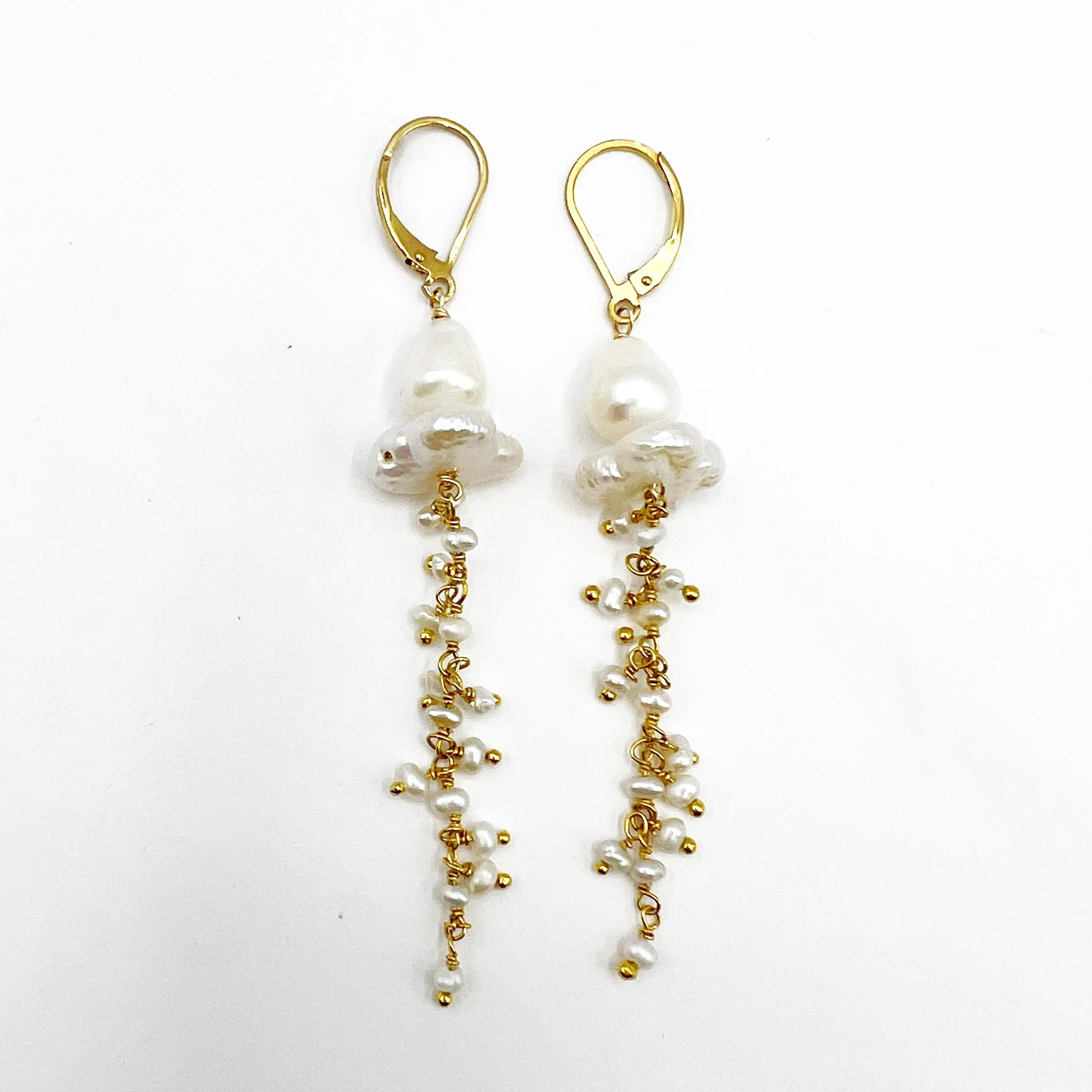 Pearl Squid Tassel Earrings