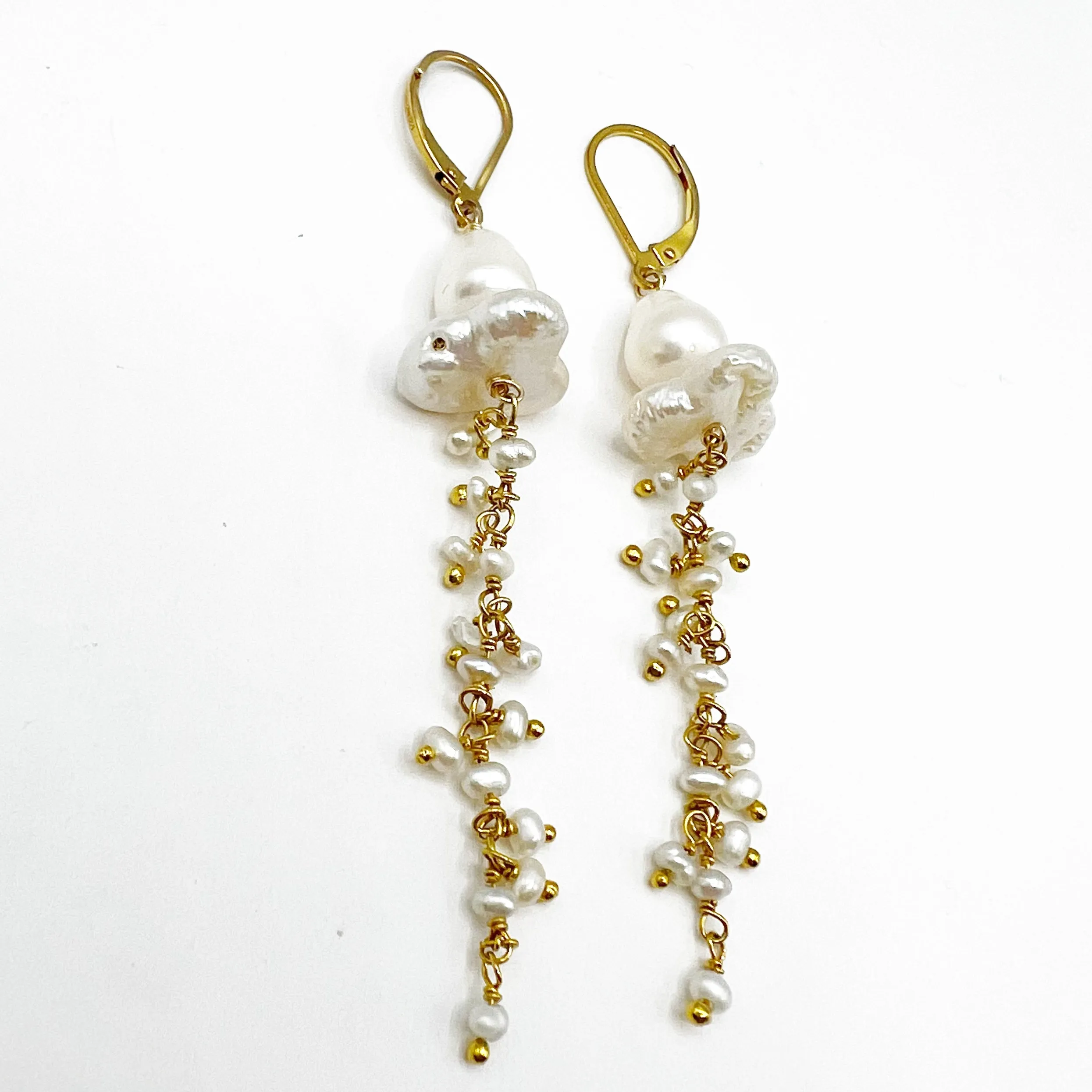Pearl Squid Tassel Earrings