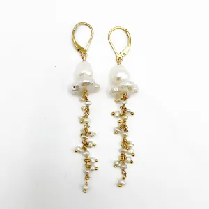 Pearl Squid Tassel Earrings