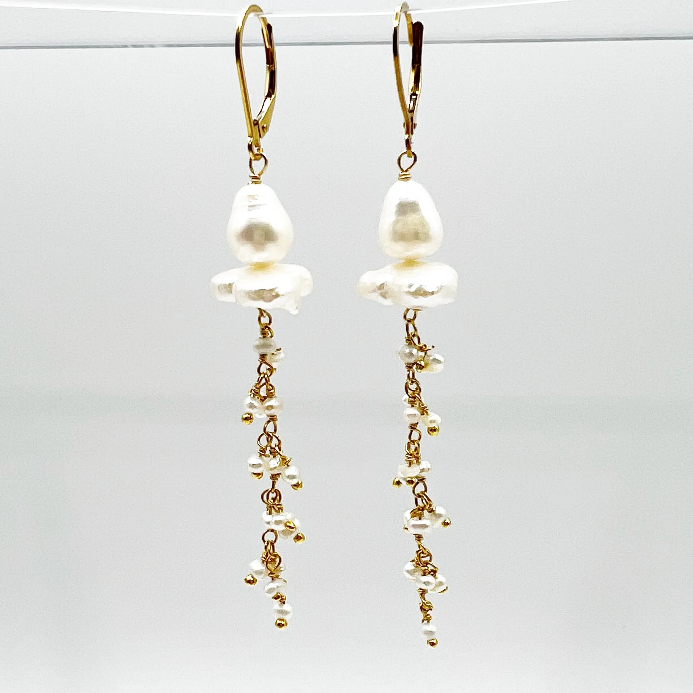 Pearl Squid Tassel Earrings