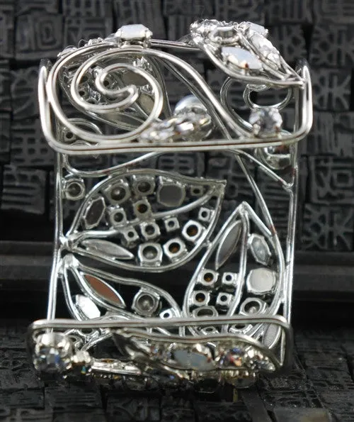 Philippe Ferrandis Cuff with Crystals and Pearls