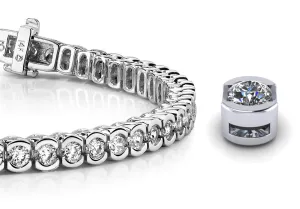 Pillow Bezel Set Lab-Grown Diamond Tennis Bracelet with 7.92 ct.(finished) 3.75mm