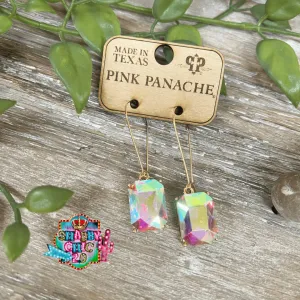 Pink Panache Iridescent Emerald Earrings - Gold
