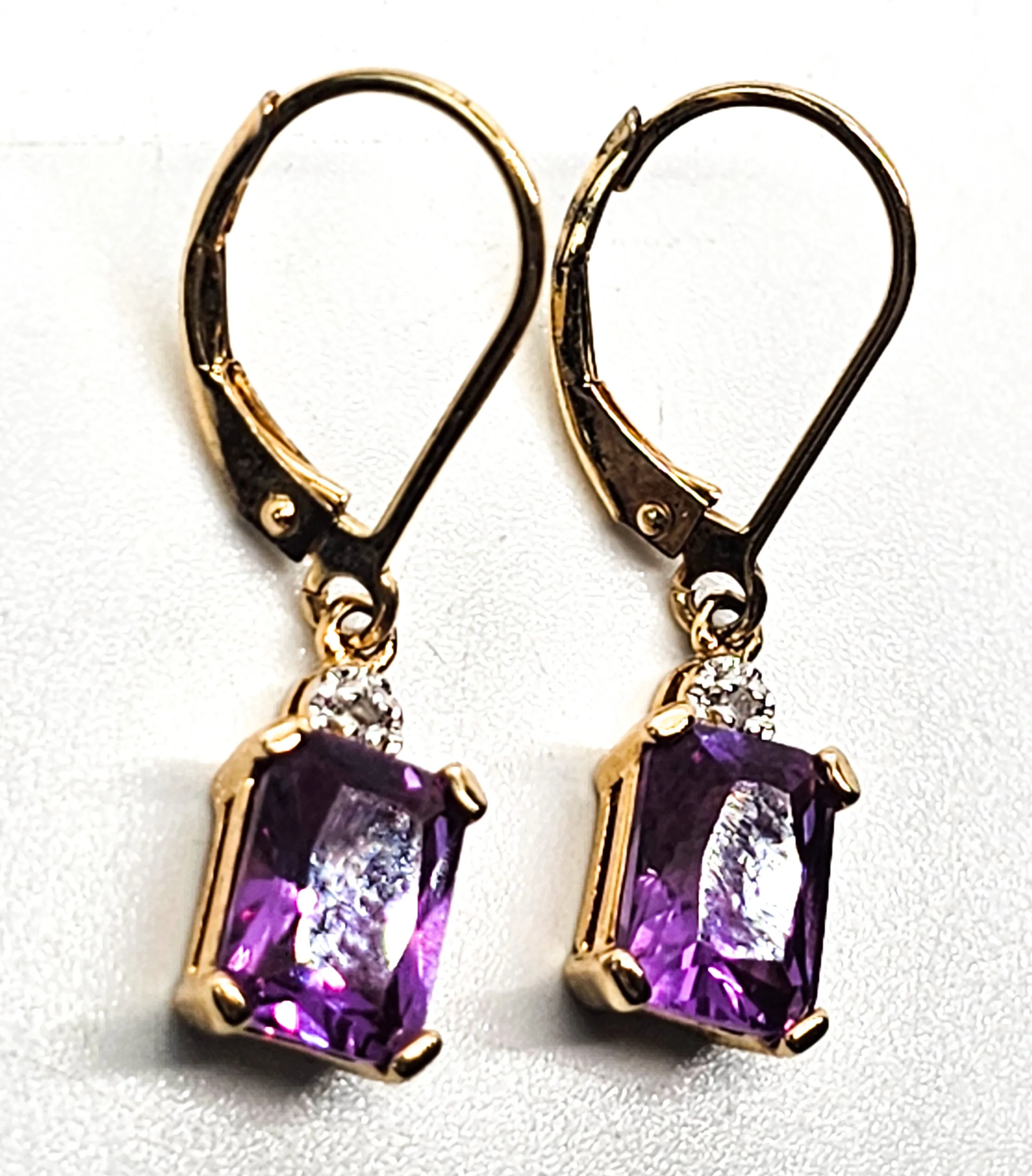 Pink Sapphire faceted open work gold over sterling silver vermeil earrings
