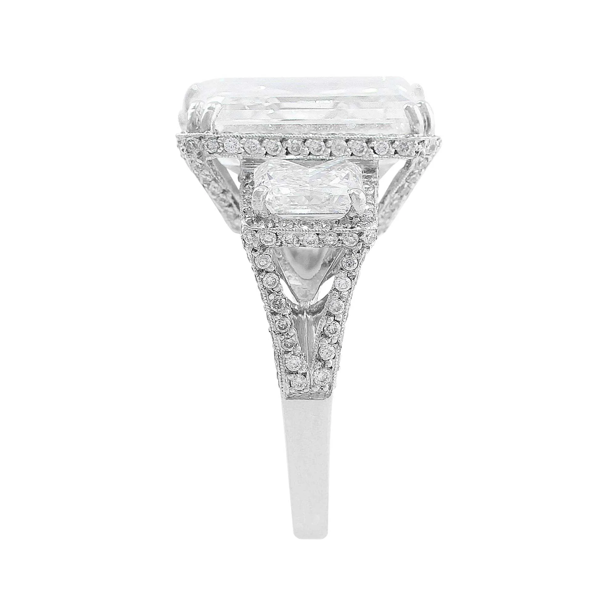 Platinum 11.47ct Asscher Cut Diamond Ring