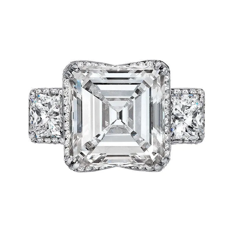 Platinum 11.47ct Asscher Cut Diamond Ring