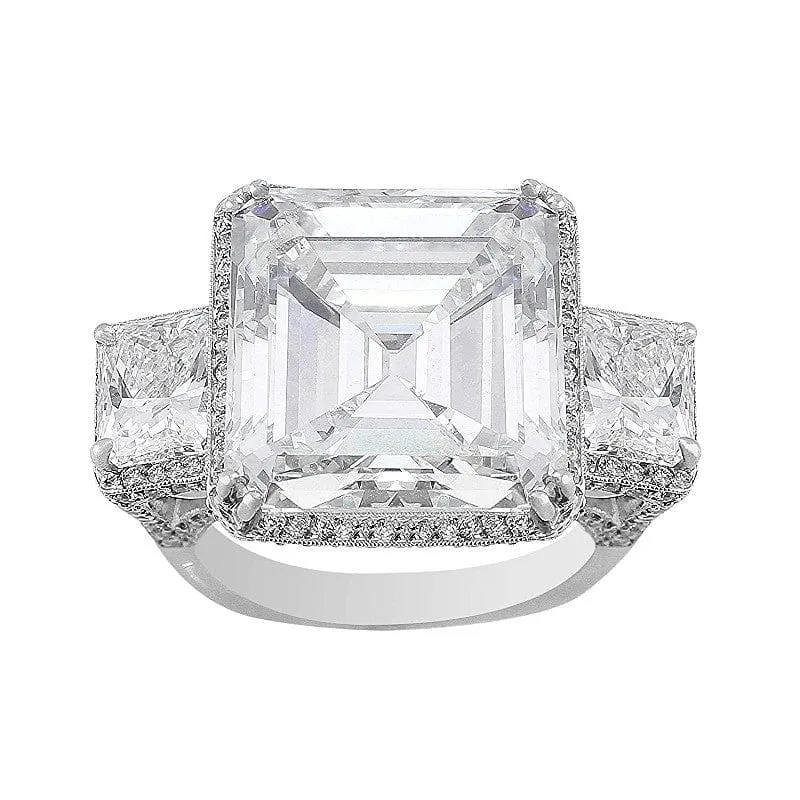 Platinum 11.47ct Asscher Cut Diamond Ring