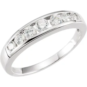 Platinum 3/8 CTW Diamond 7 Stone Anniversary Band, Size 6