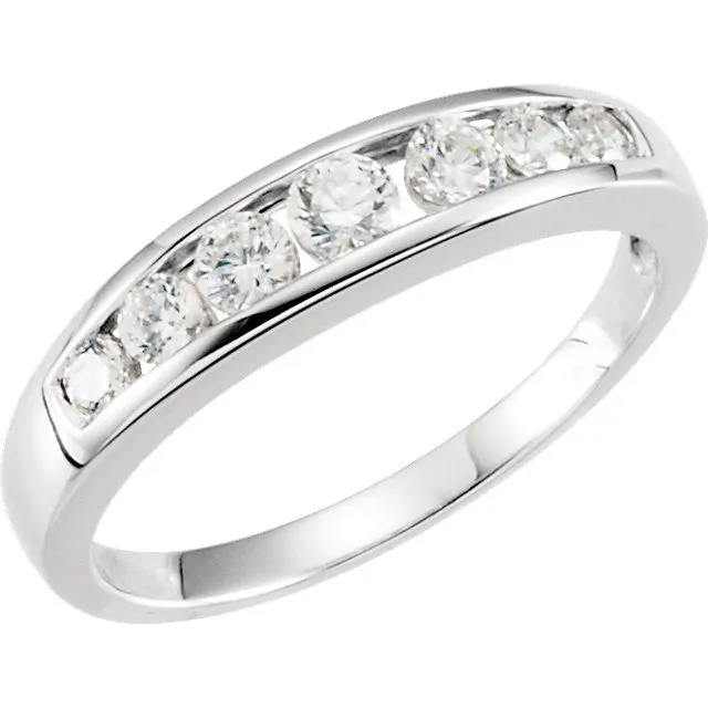 Platinum 3/8 CTW Diamond 7 Stone Anniversary Band, Size 6