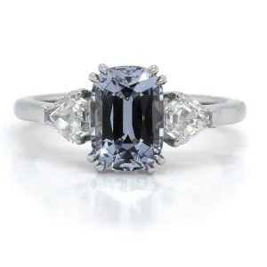 Platinum Grey Spinel and Diamond Ring