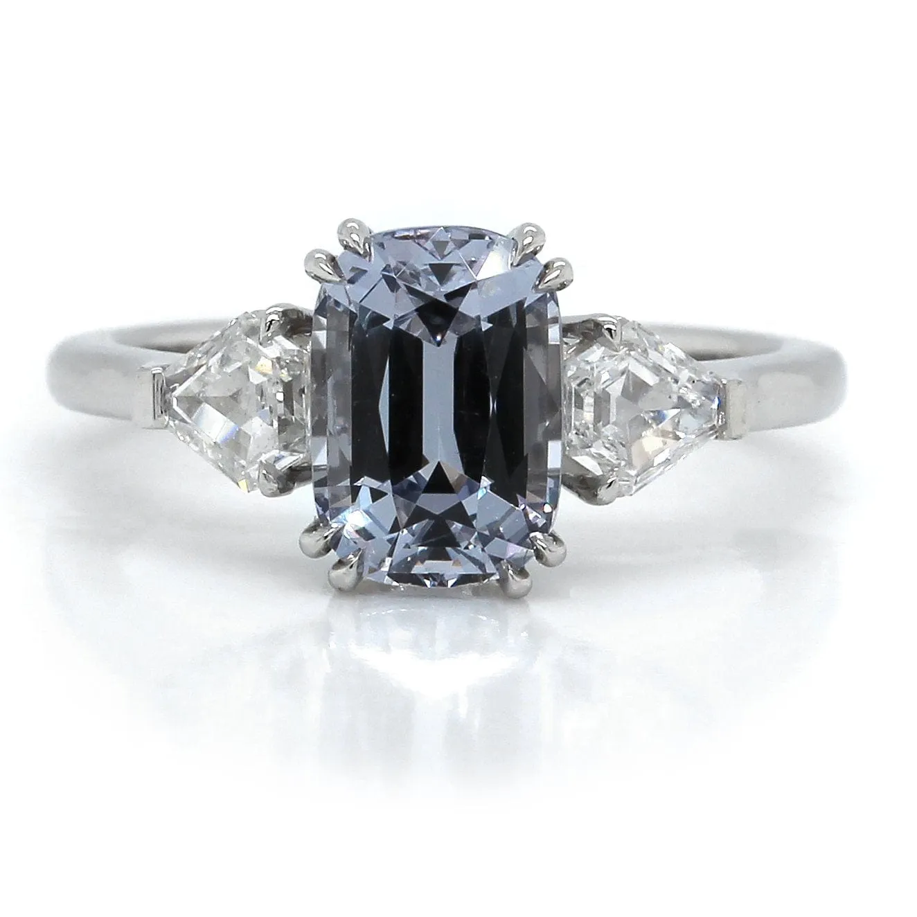 Platinum Grey Spinel and Diamond Ring