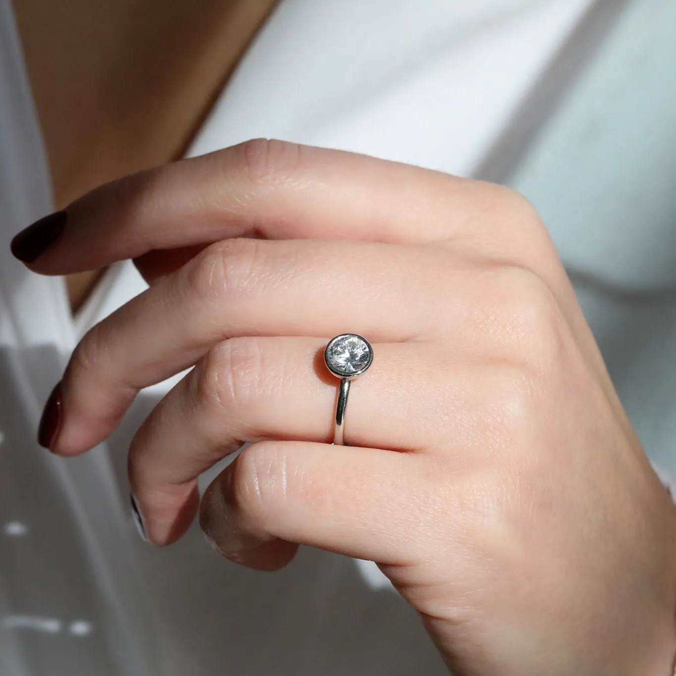 Platinum Open-Sided Bezel Ring Mount