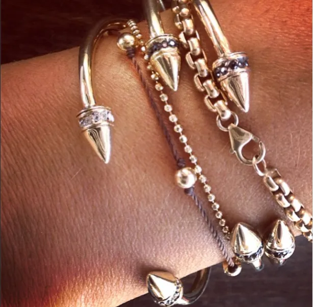 Power Bracelet with Diamond Pavé - Gold