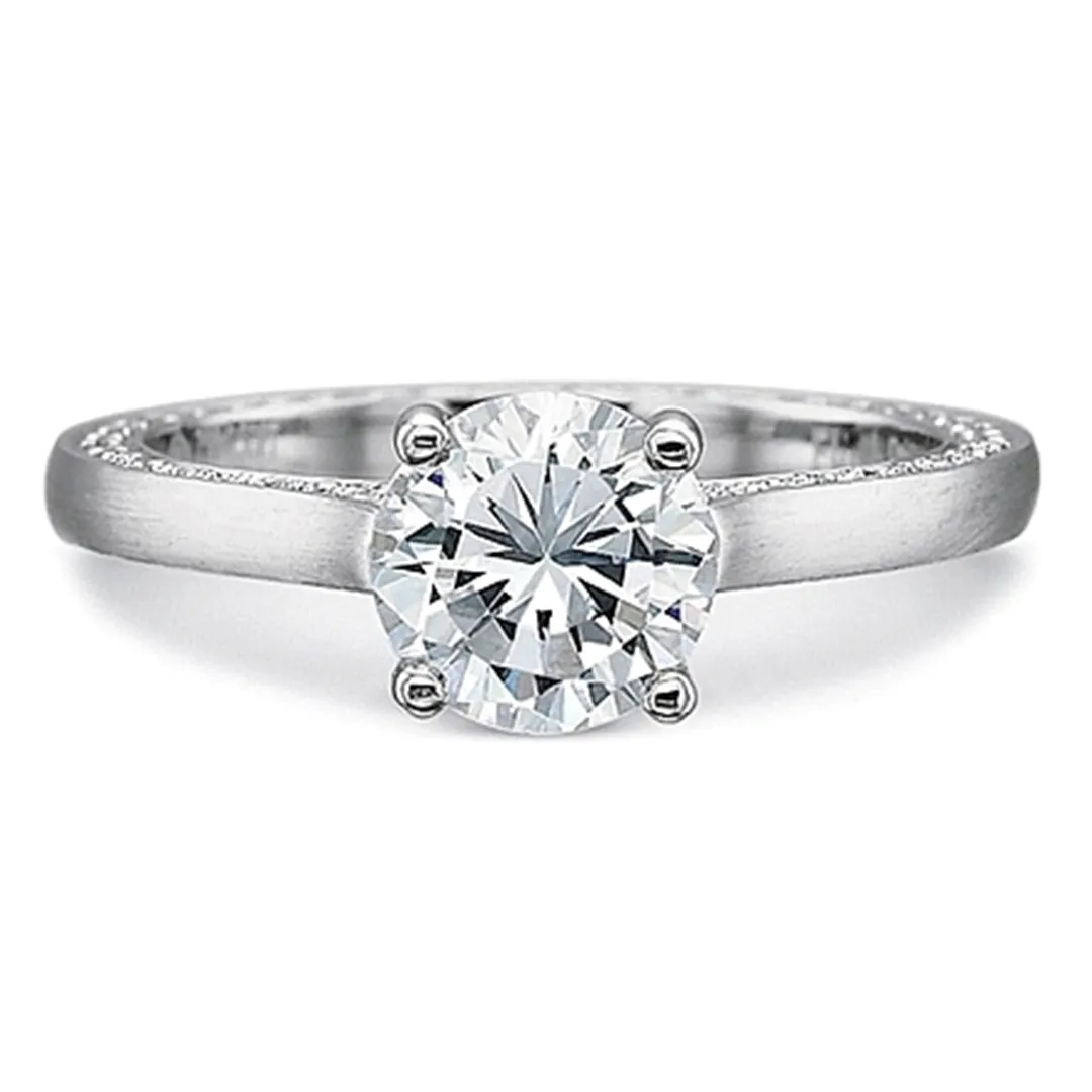 Precision Set Flush Fit Matte Finish Diamond Engagement Ring