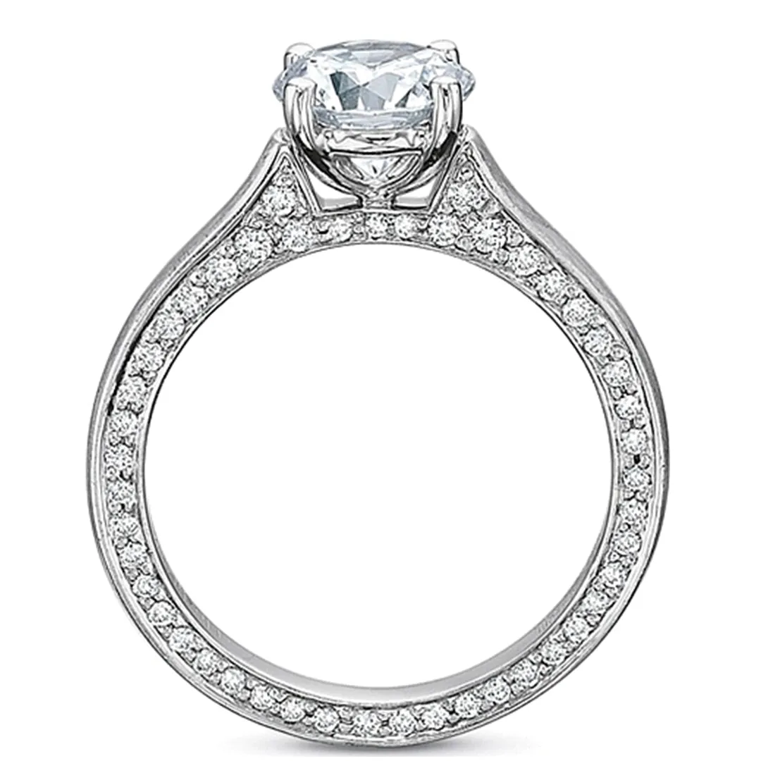 Precision Set Flush Fit Matte Finish Diamond Engagement Ring