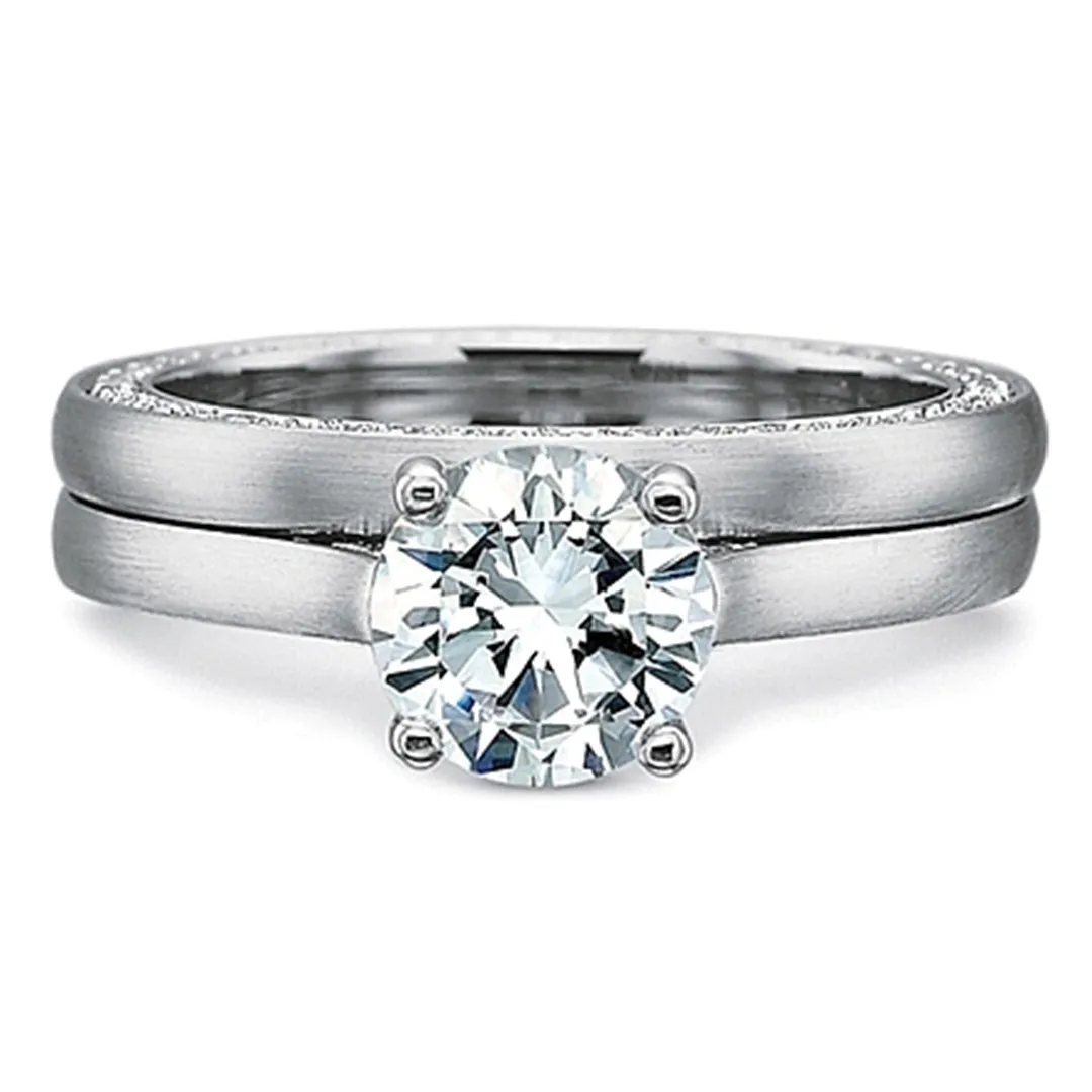 Precision Set Flush Fit Matte Finish Diamond Engagement Ring