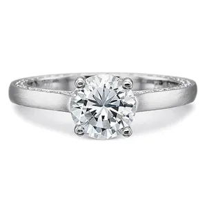 Precision Set Flush Fit Matte Finish Diamond Engagement Ring
