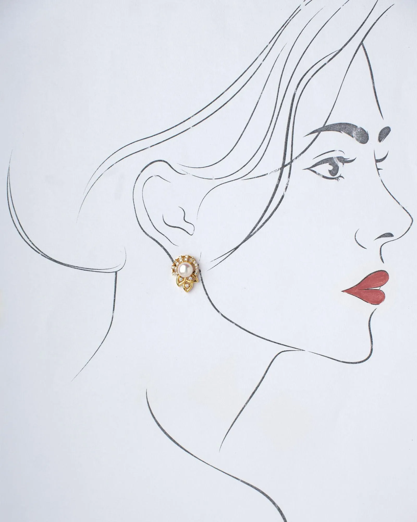 Pretty Stud Pearl Earring